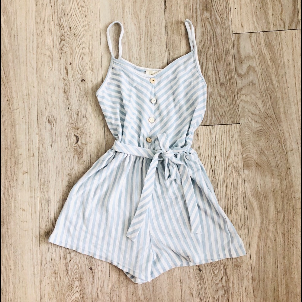 Blue and White Romper